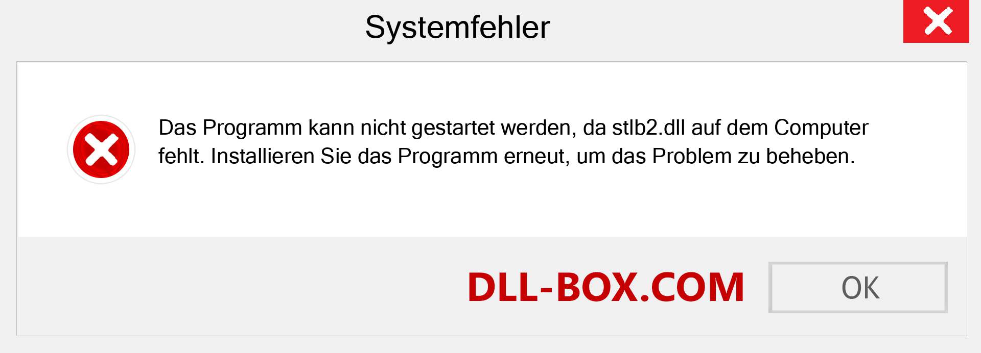 stlb2.dll-Datei fehlt?. Download für Windows 7, 8, 10 - Fix stlb2 dll Missing Error unter Windows, Fotos, Bildern